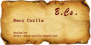 Becz Csilla névjegykártya