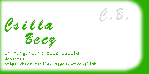 csilla becz business card